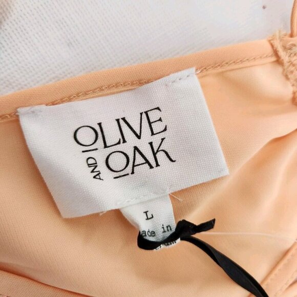 Olive & Oak Womens Size Large Halter Peplum Cami Peach Orange Sleeveless Tank - Picture 2 of 6